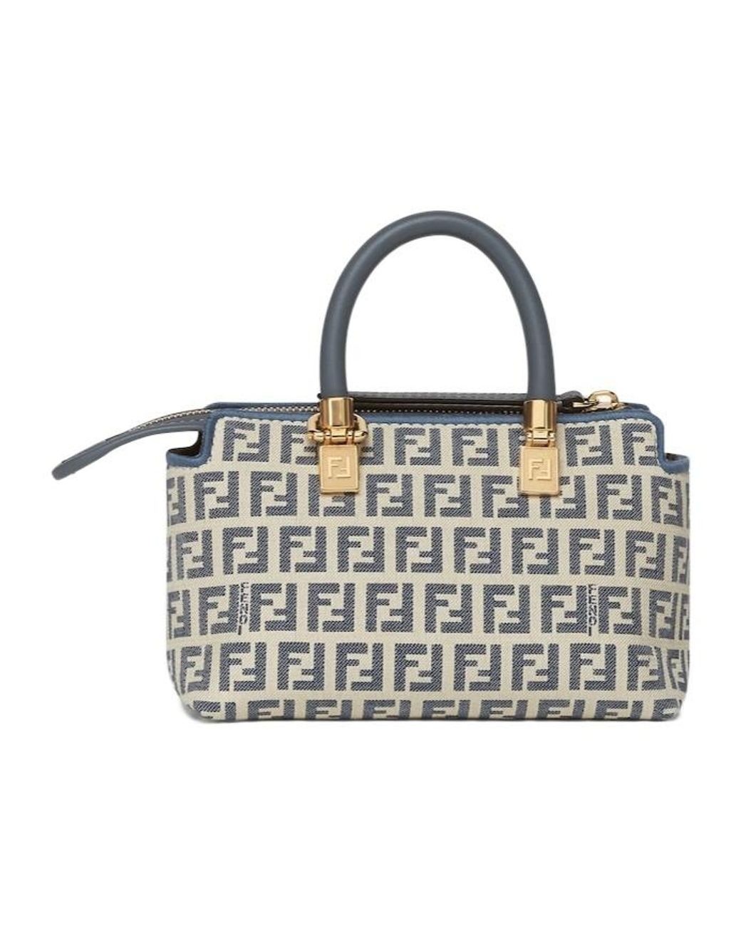 Fendi Metallic By The Way Ff Monogram Mini Tote Bag