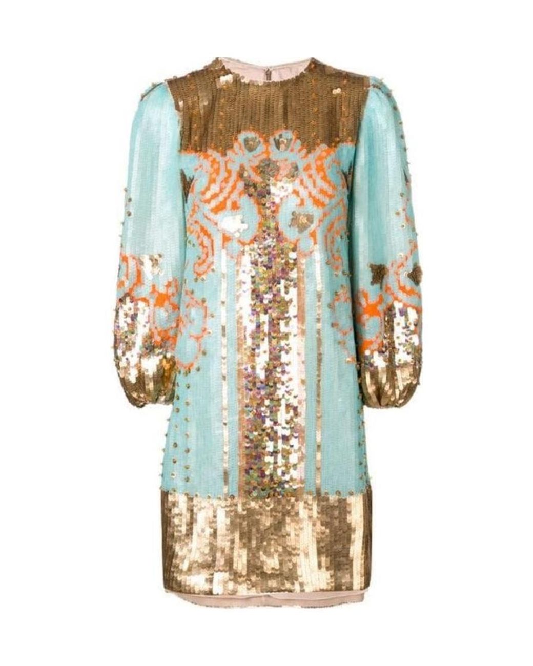 Valentino White Sequined Embroidered Mini Dress
