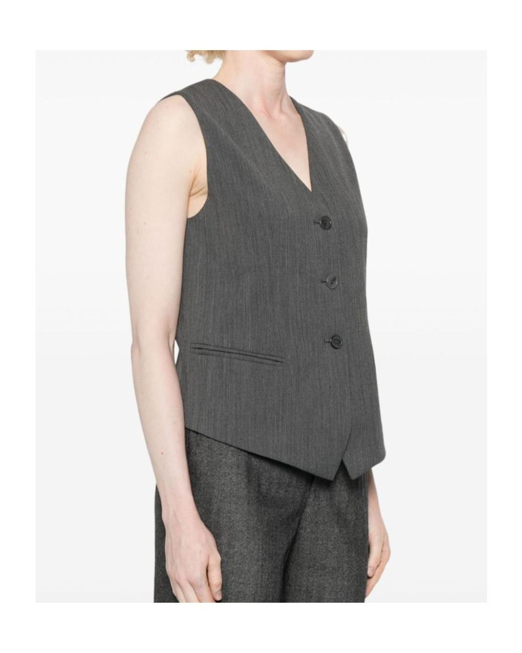 Twinset Gray Textured Waistcoat