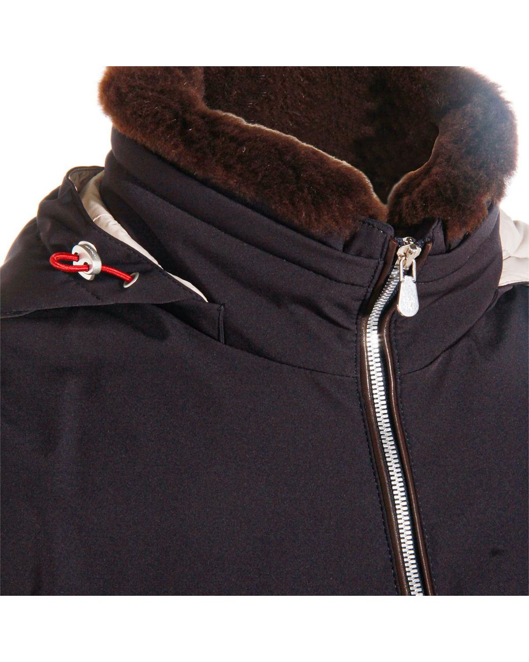 Brunello Cucinelli Black Zip-Up Hooded Vest for men