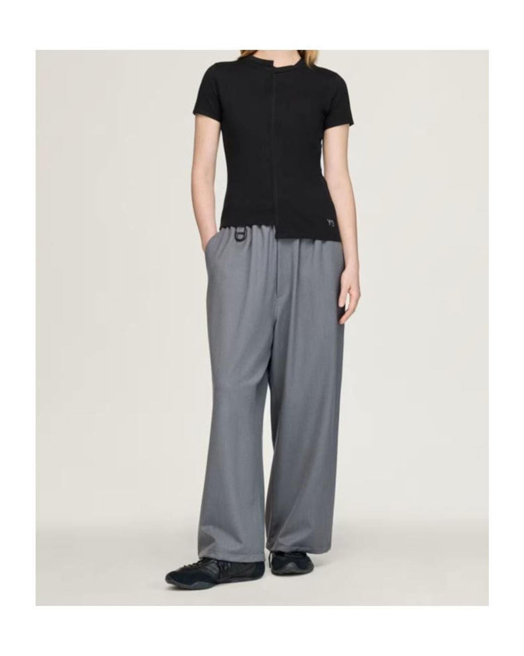 Y-3 Gray X Yohji Yamamoto Drawstring-Waist Trousers for men
