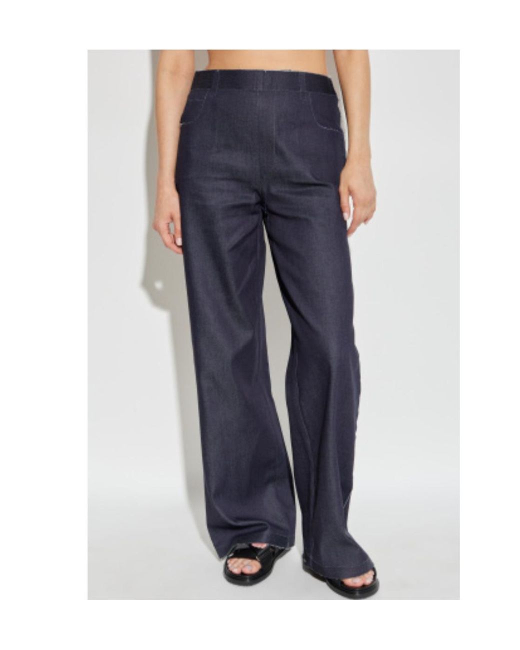 Marni Blue Stretched Denim Trompe L'Oeil Trousers