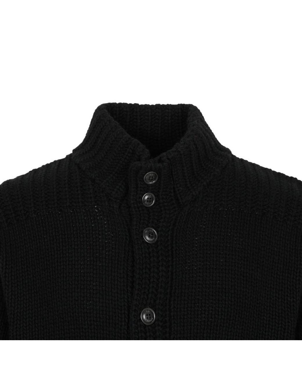 C P Company Black Long-Sleeve Cardigan for men