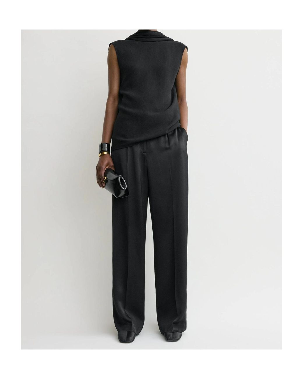 Totême Black Cocoon Cape Blouse