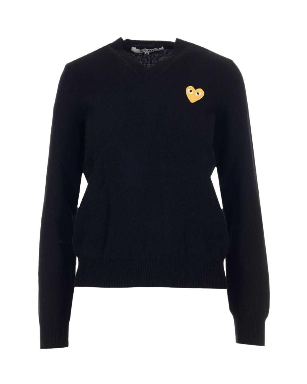 COMME DES GARÇONS PLAY Blue Long Sleeve V-Neck Sweater