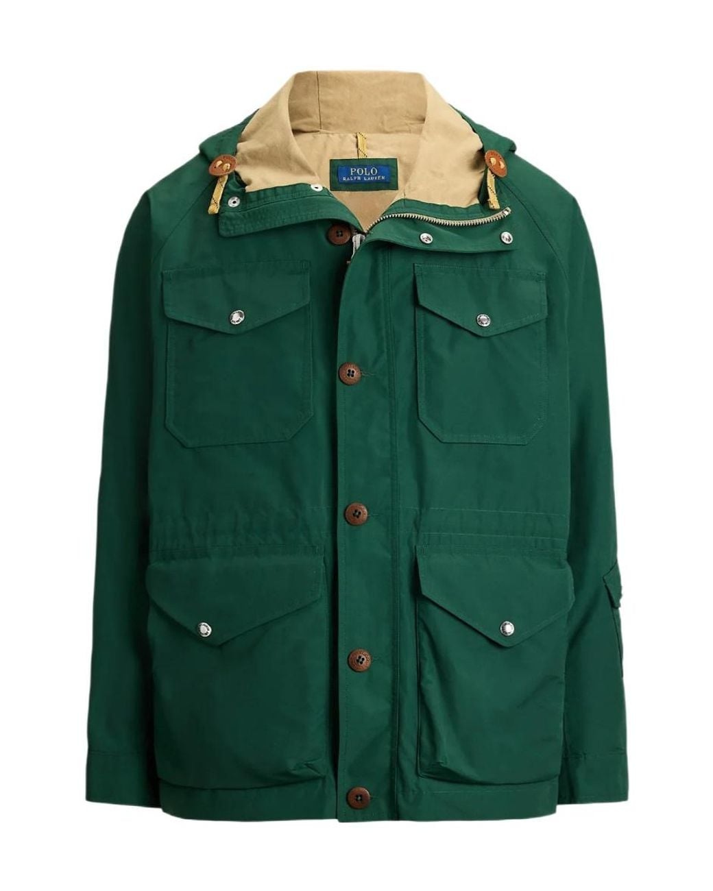 Polo Ralph Lauren Green Hooded Multi-Pocket Coat for men