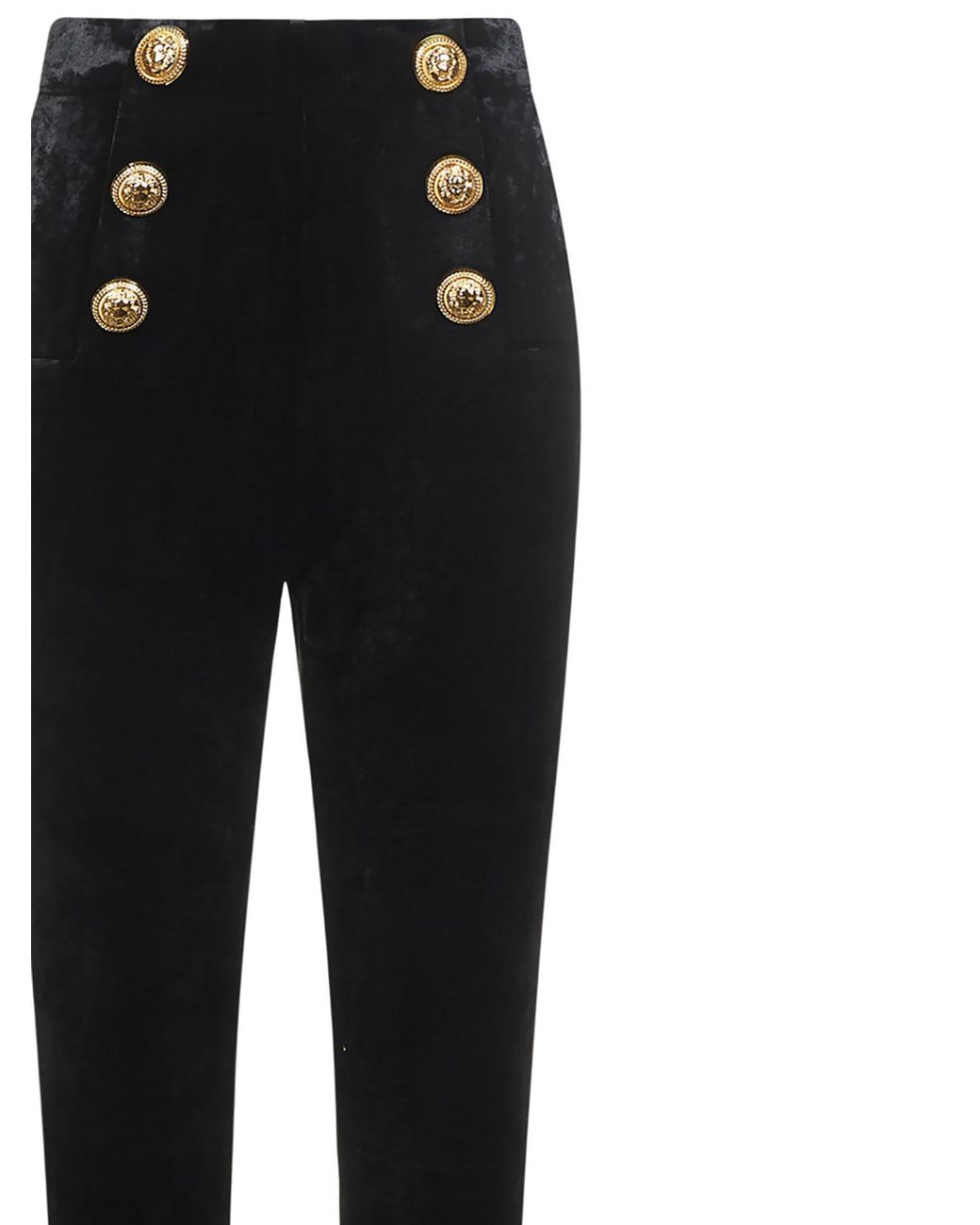Balmain Black Skinny Velvet Trousers