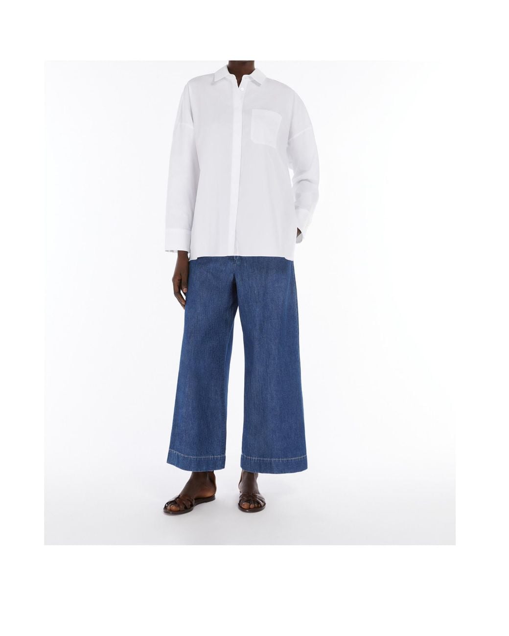 Max Mara White 'S Gerona Button-Up Long-Sleeved Top