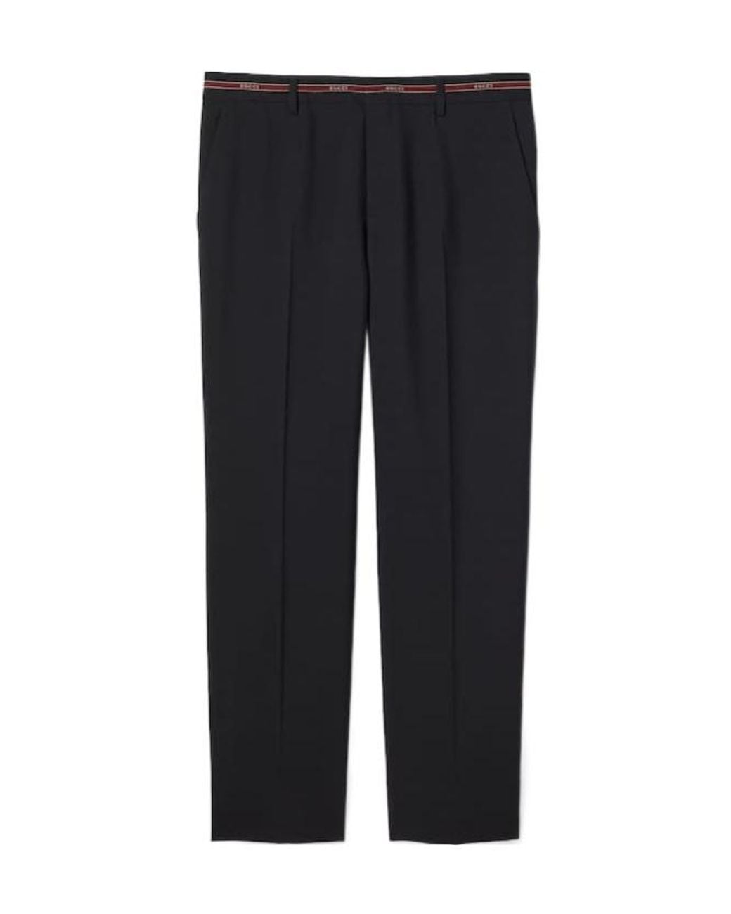 Gucci Black Straight-Leg Tailored Trousers for men
