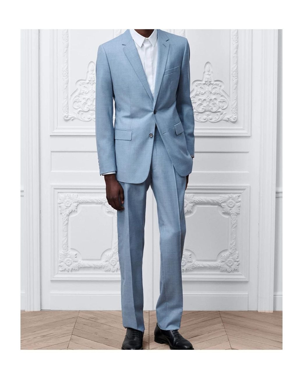 Dior Blue Long-Sleeved Suit Jacket Set for men