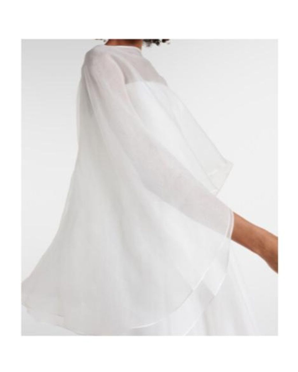 Maticevski White Bridal Dhalia Caped Silk Gown