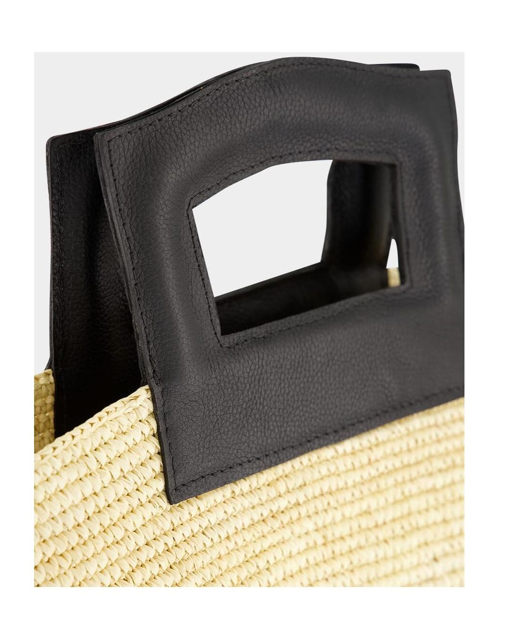 Sensi Studio Metallic Straw Leather-Handle Tote Bag