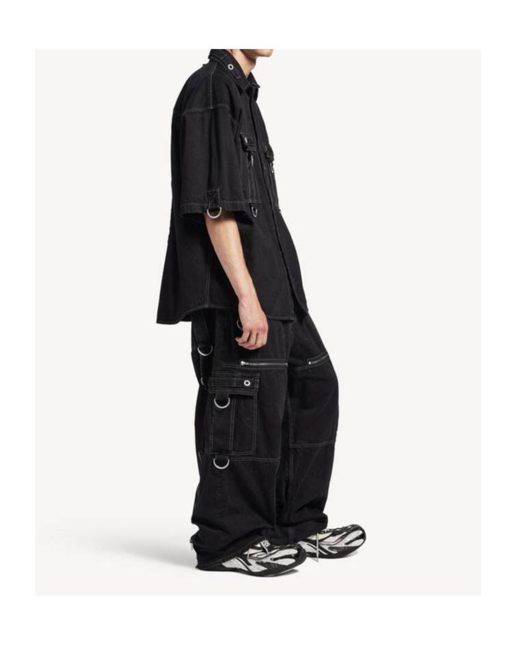 Balenciaga Black D-Ring Cargo Shirt for men