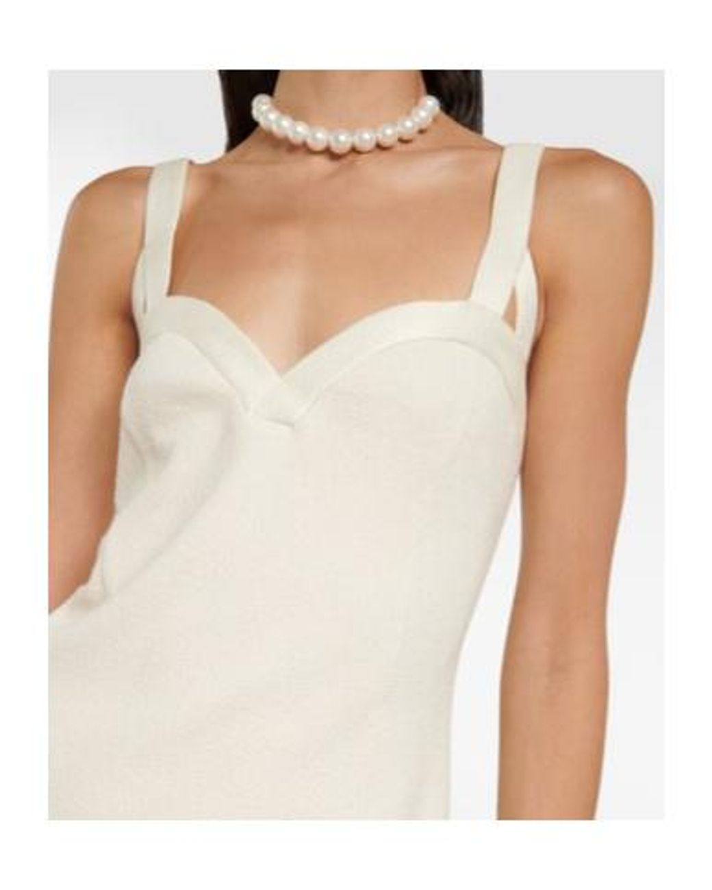 Jil Sander White Cotton-Blend Midi Dress