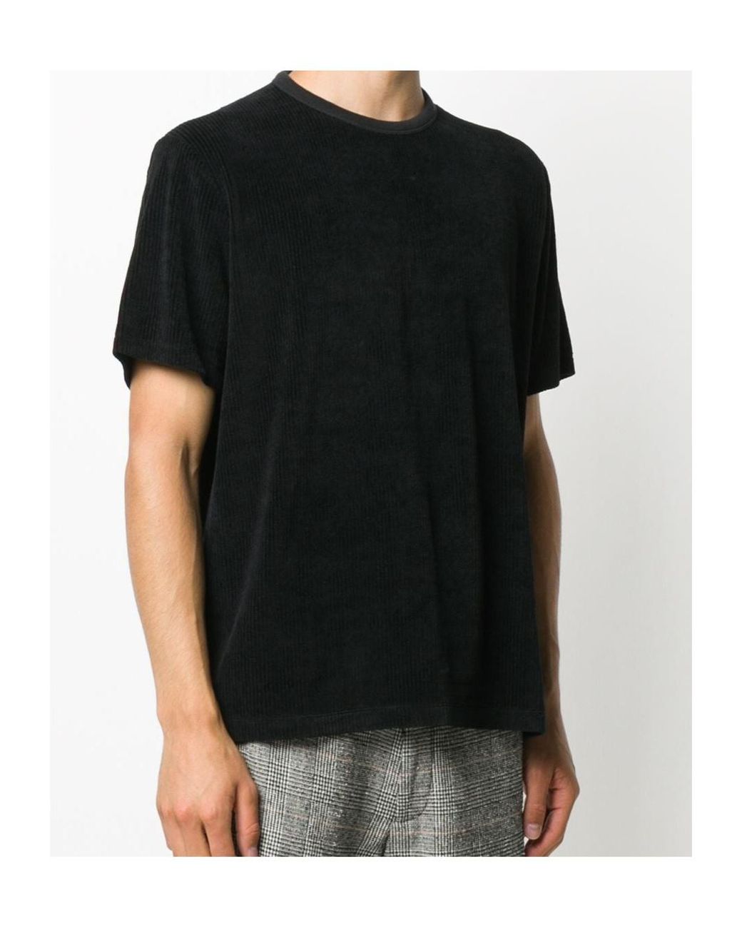 Our Legacy Black Round Neck Corduroy T-Shirt for men