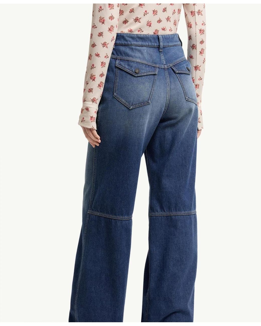 Moncler Blue Technical Denim Pants