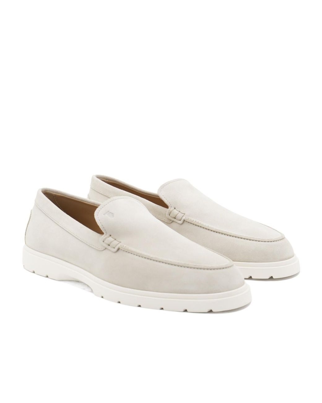 Tod's White Logo Embossed Slip-On Loafers for men