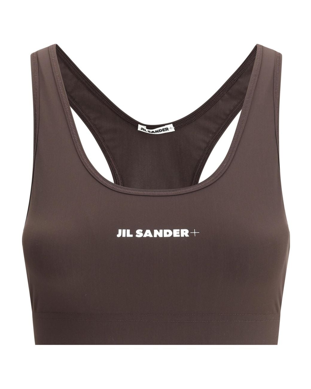 Jil Sander Brown Logo Printed Sport Bra