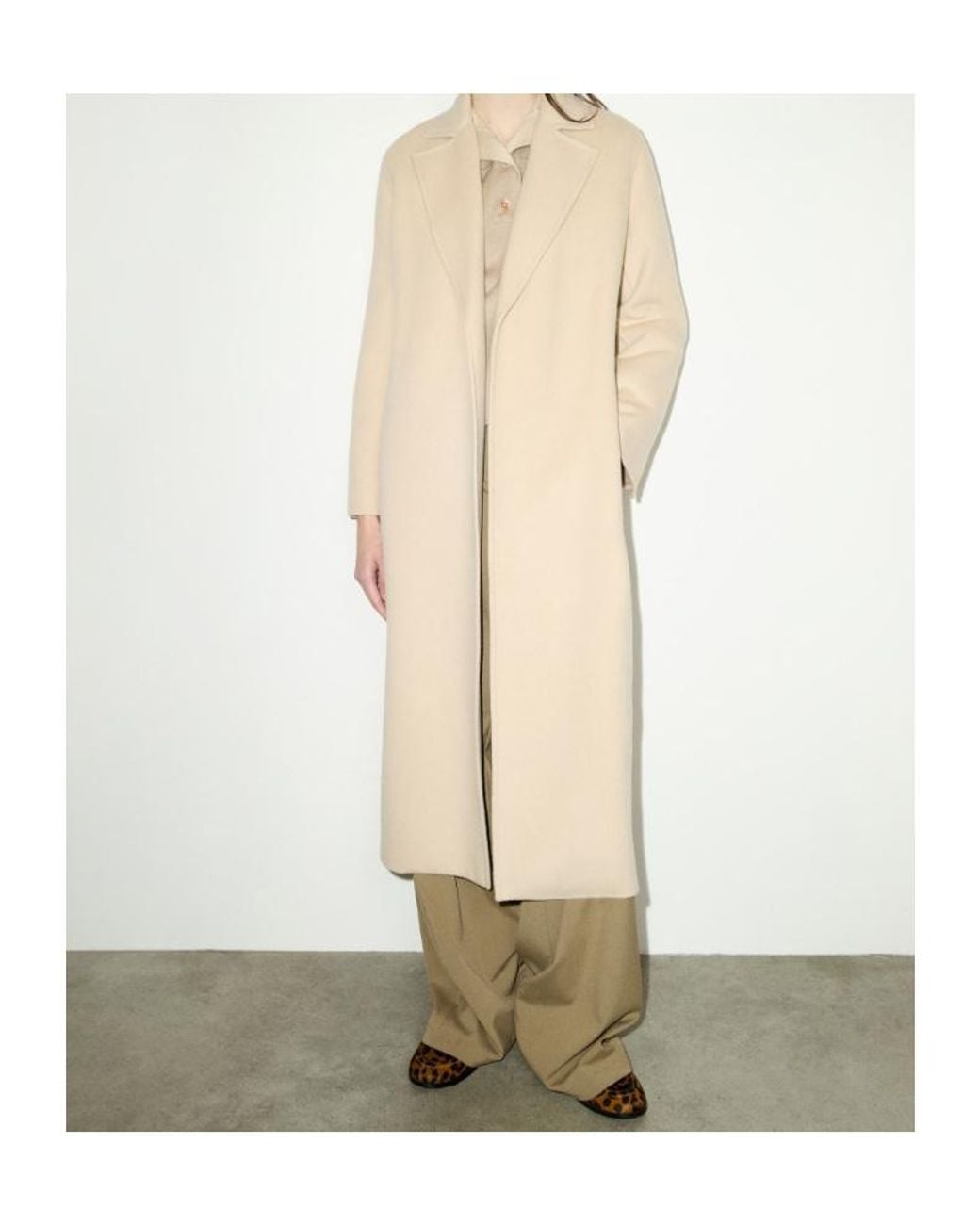 MAX&Co. Natural Longrun Double-Woven Wool Coat