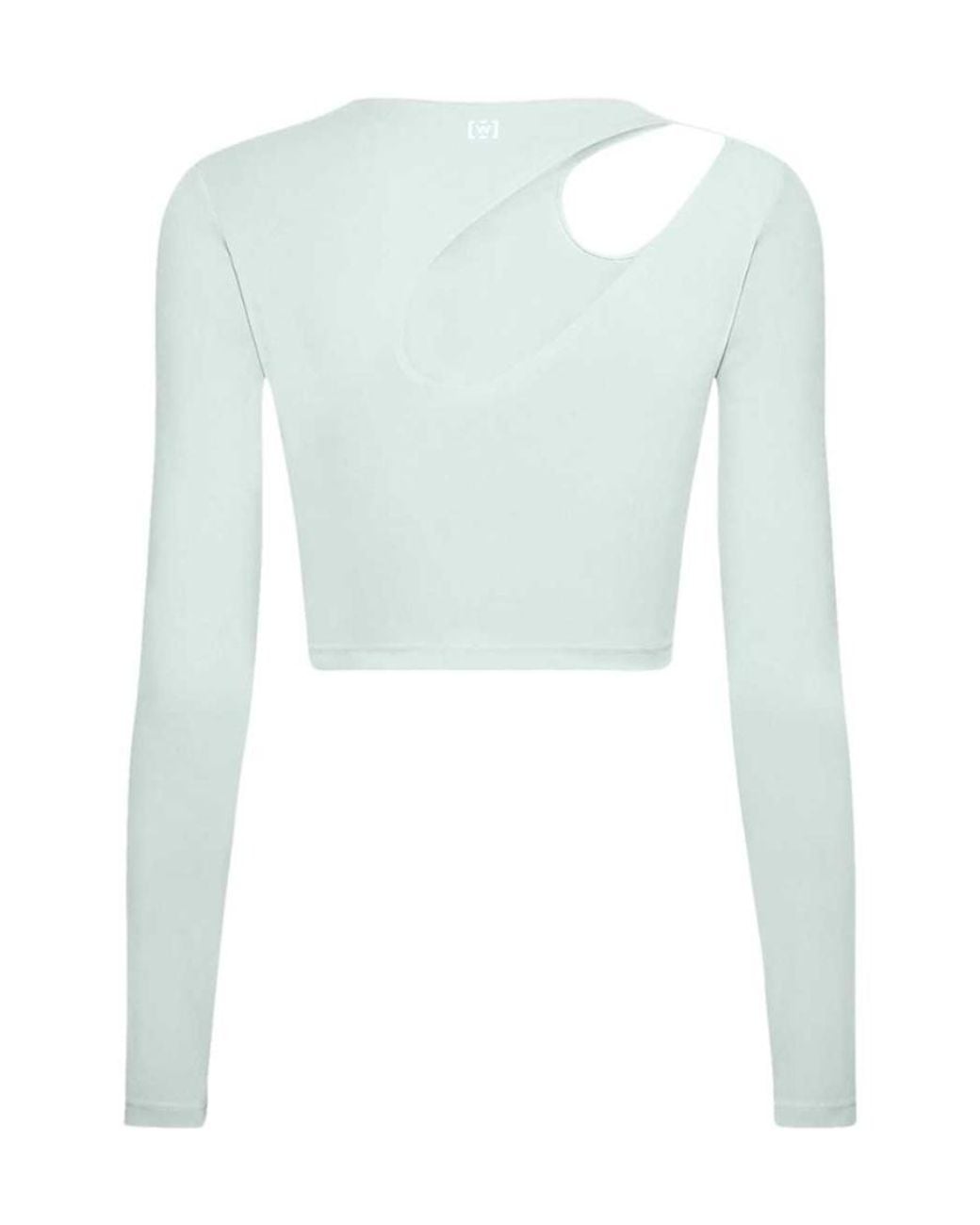 Wolford Blue Cutout Logo-Print Crop Top