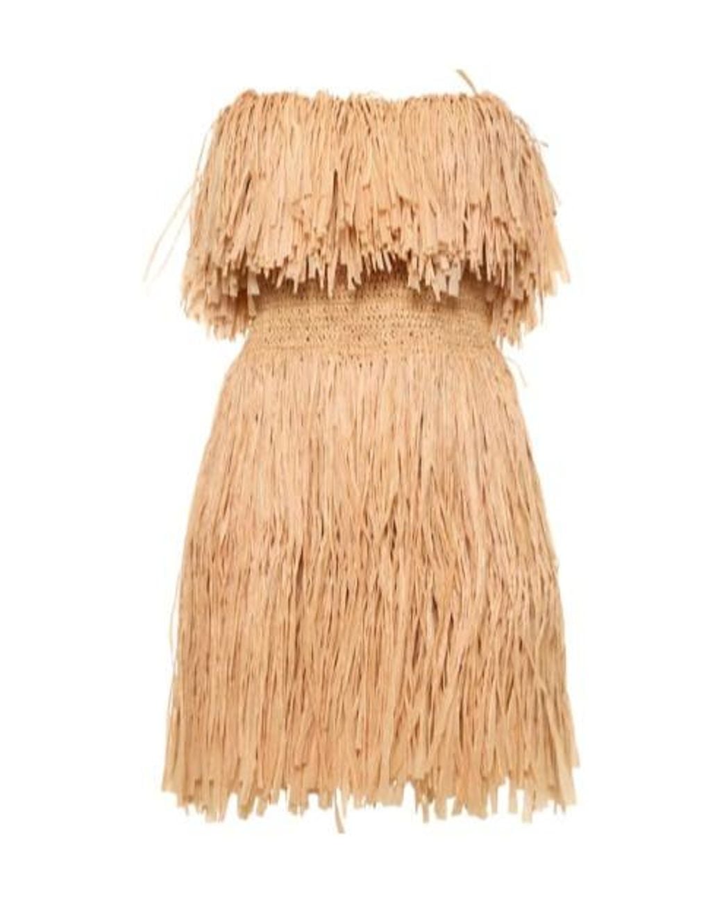 Oscar de la Renta Natural Tassel Dress