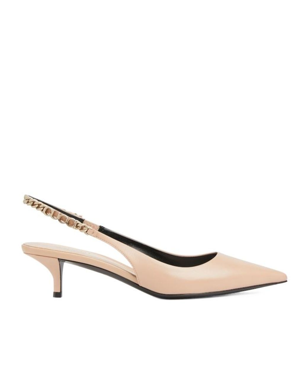 Gucci Natural Signoria Logo Plaque Slingback Pumps