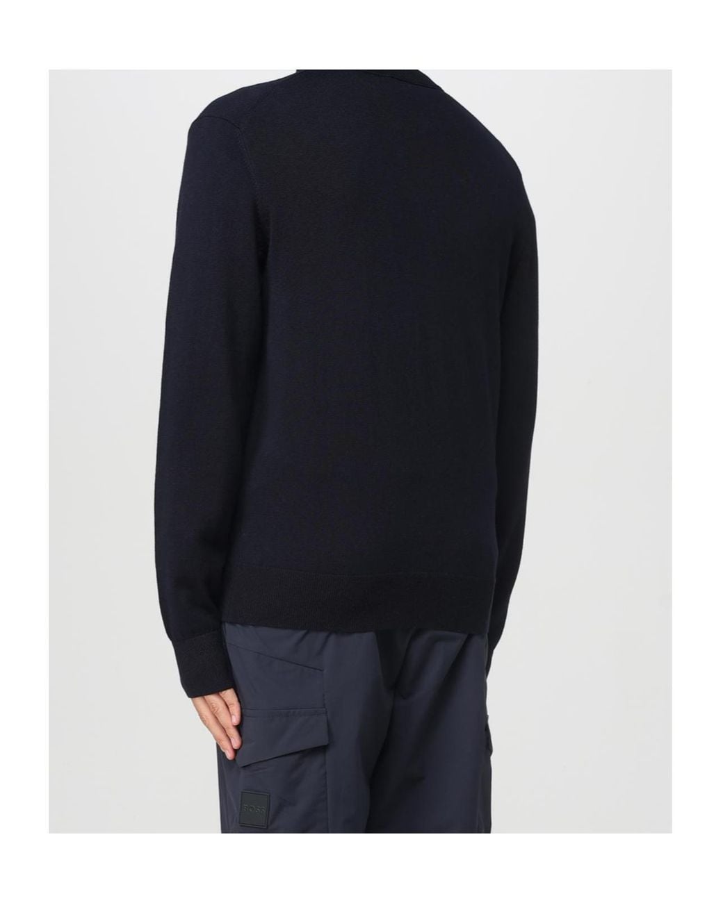 Boss Black Kanozip Zip-Up High-Neck Cardigan for men