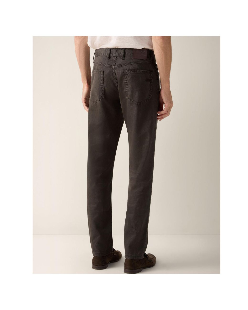 Zegna Gray Roccia Slim Straight Jeans for men