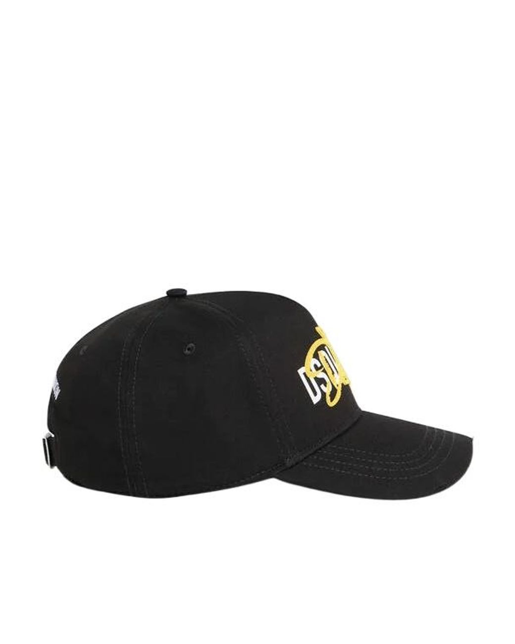 DSquared² Black Logo Embroidered Distressed Baseball Cap for men