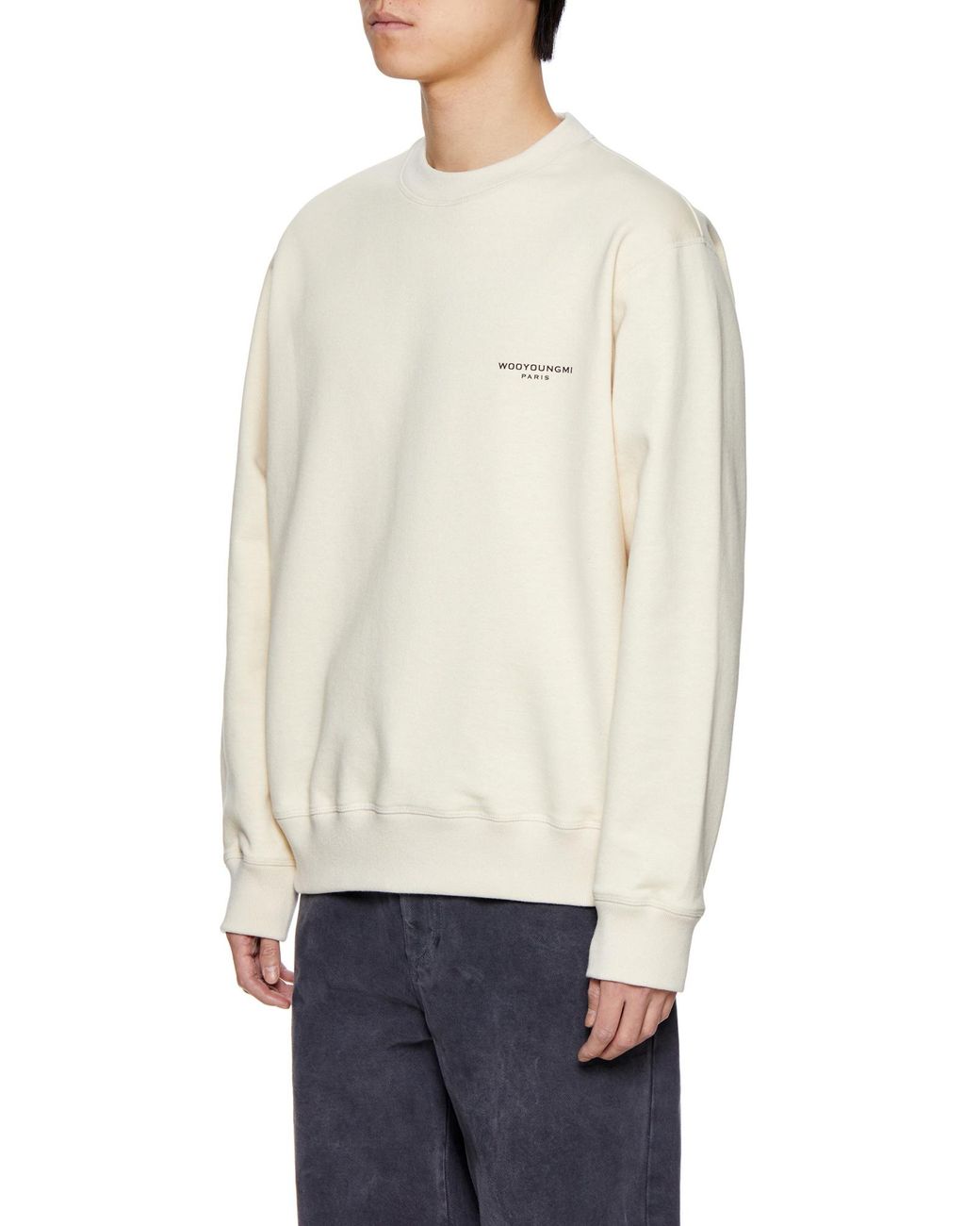 Wooyoungmi Natural Round Collar Long Sleeve Sweater for men