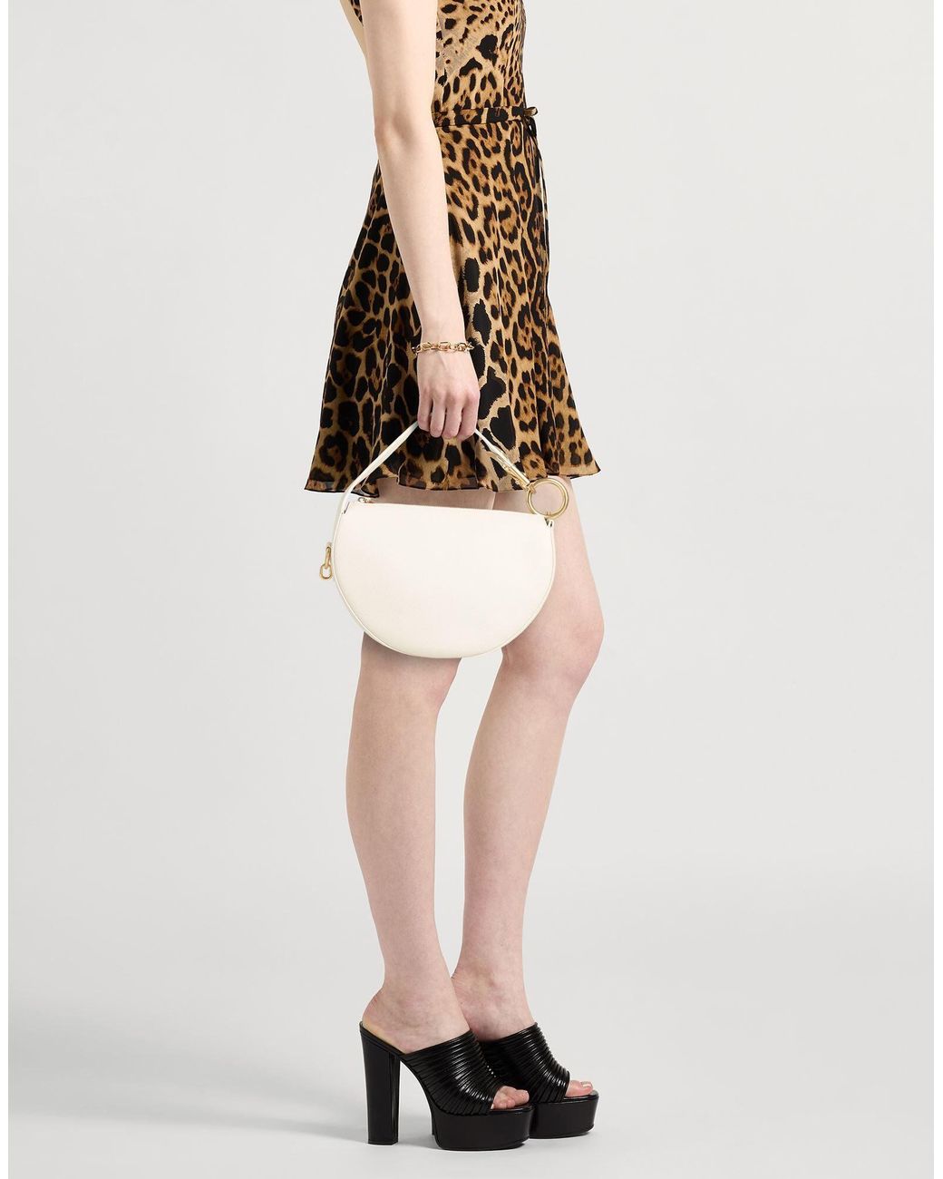 Burberry Natural Medium Lychee Grain Leather Shoulder Bag