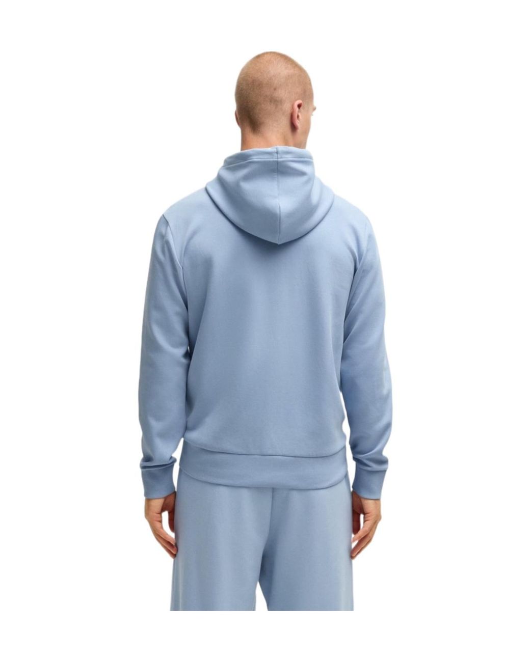Boss Blue Full-Zip Hoodie With Adjustable Drawstring Hood for men