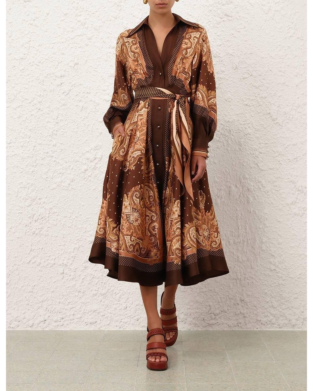 Zimmermann Brown Luna Shirt Dress