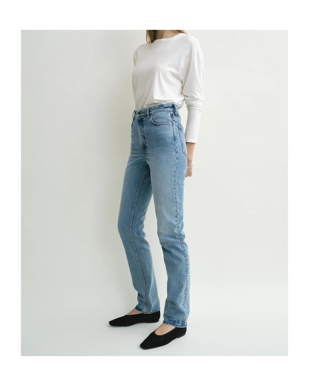 Totême Blue Totême Logo-Patch High Waist Jeans