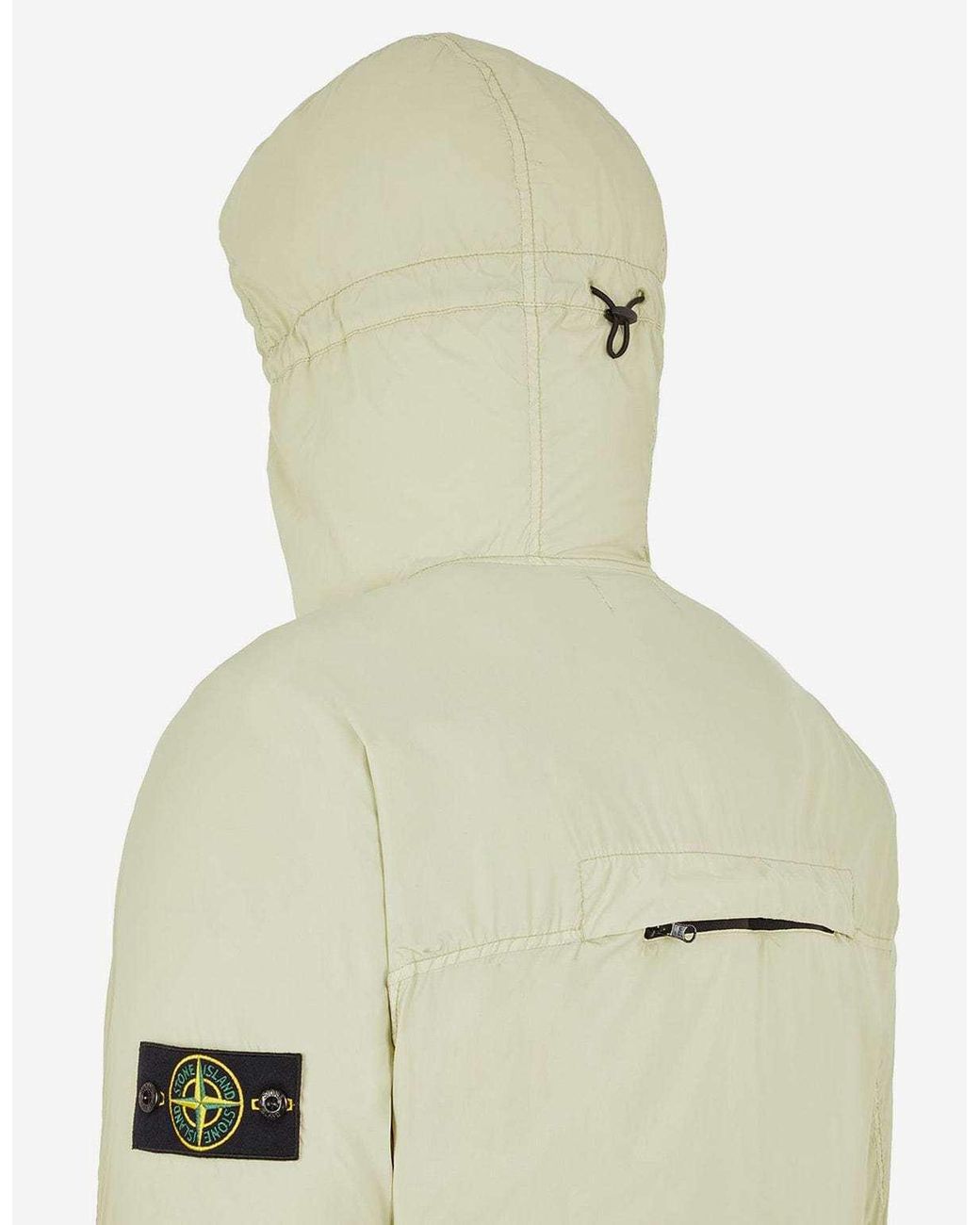 Stone Island Natural Foldable Logo Patch Zip-Up Jacket for men
