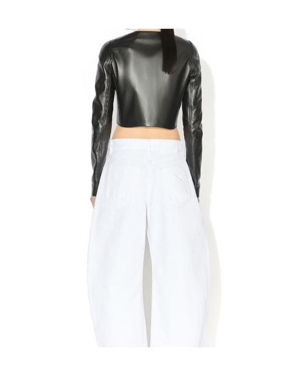 Alaïa Black Alaïa Cropped Leather Jacket