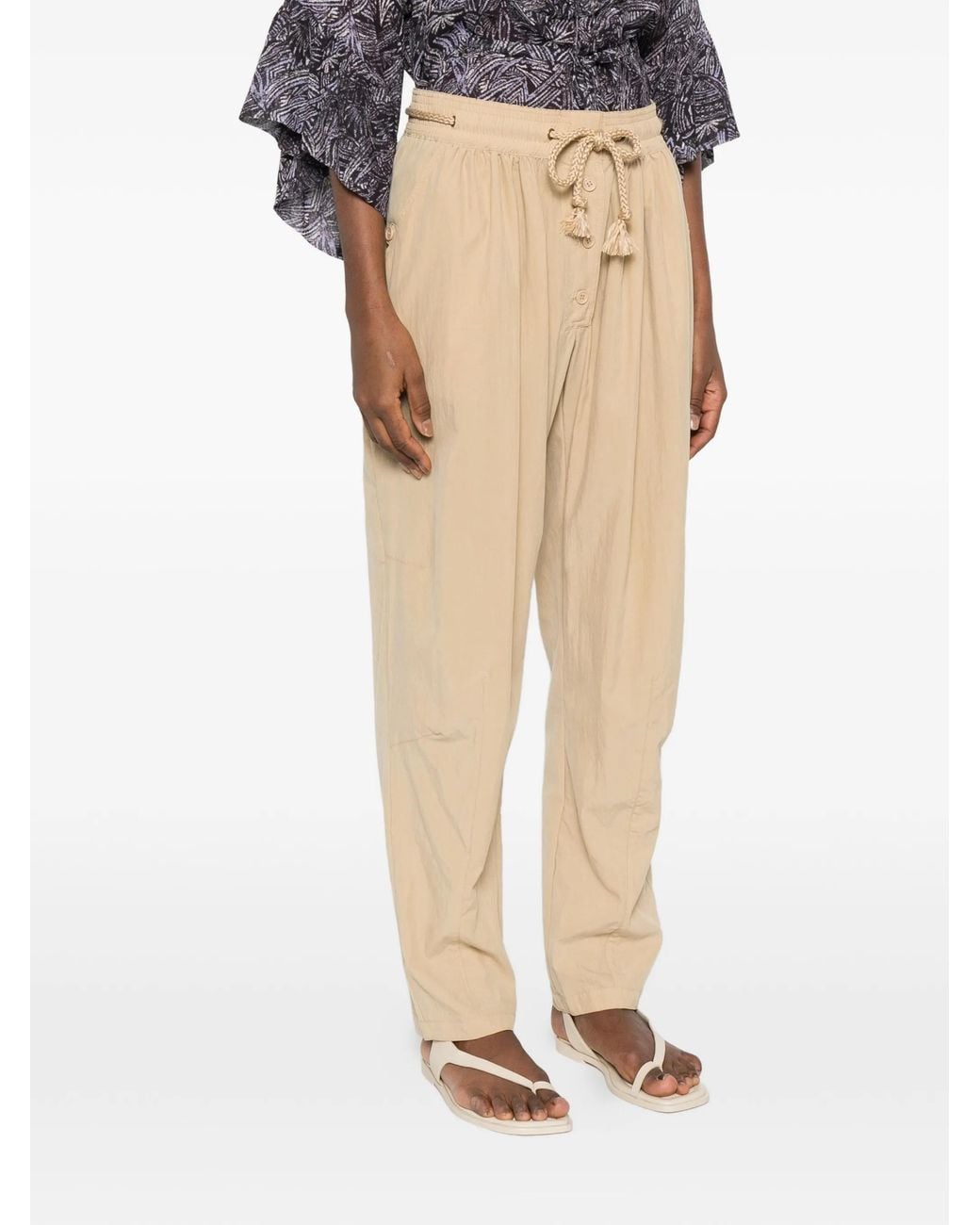 Isabel Marant Natural Falcona Straight-Leg Trousers