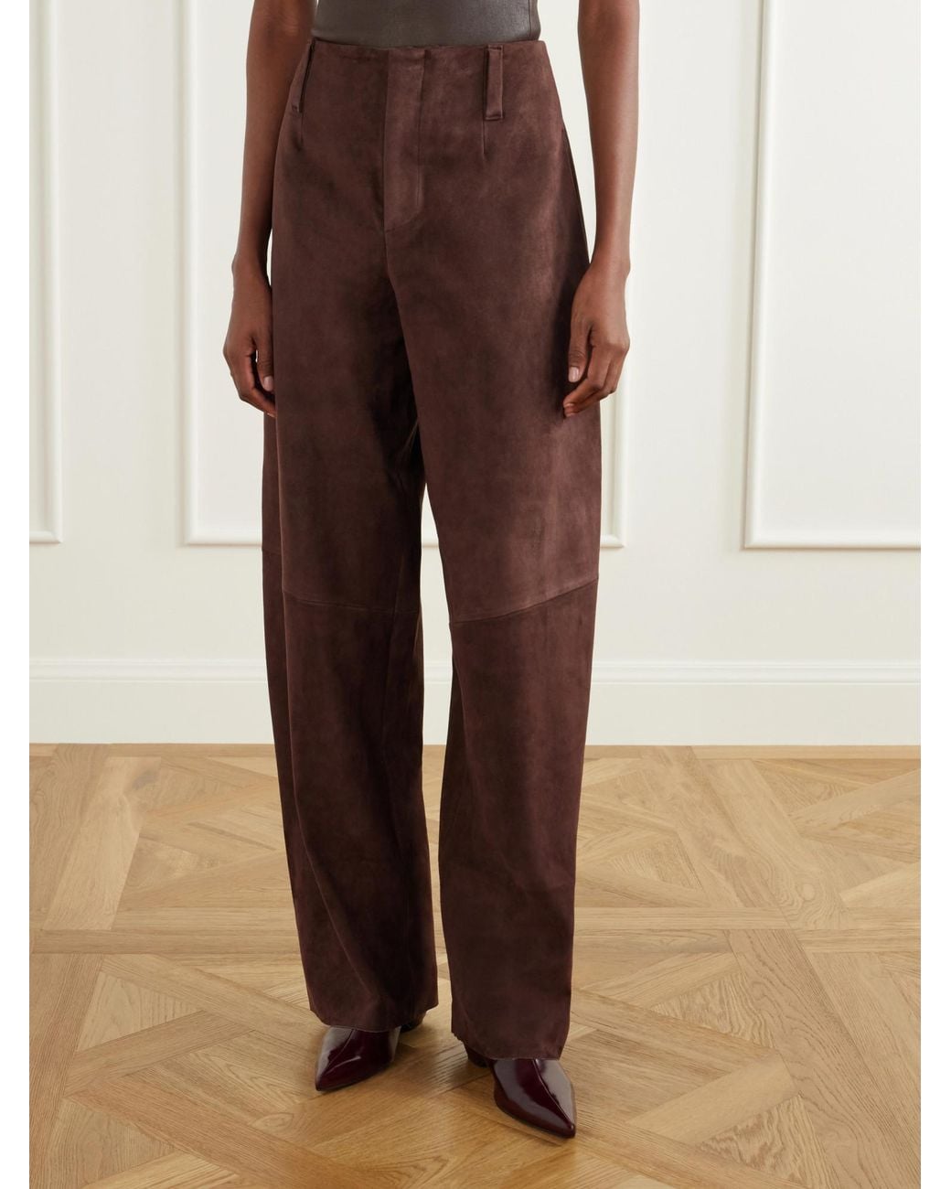 Stouls Brown High-Waisted Wide-Leg Pants