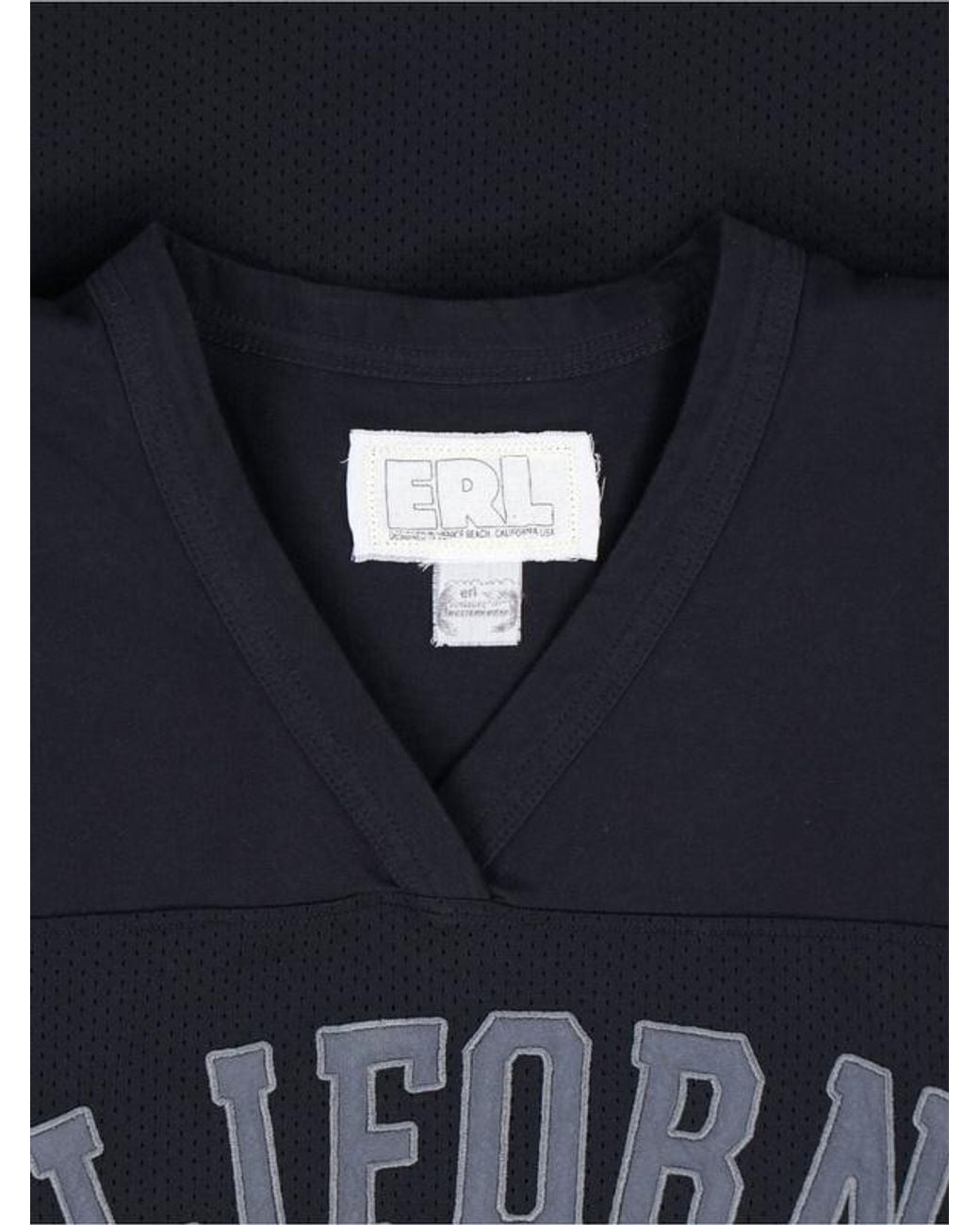 ERL Black Mesh Logo Polo Shirt for men