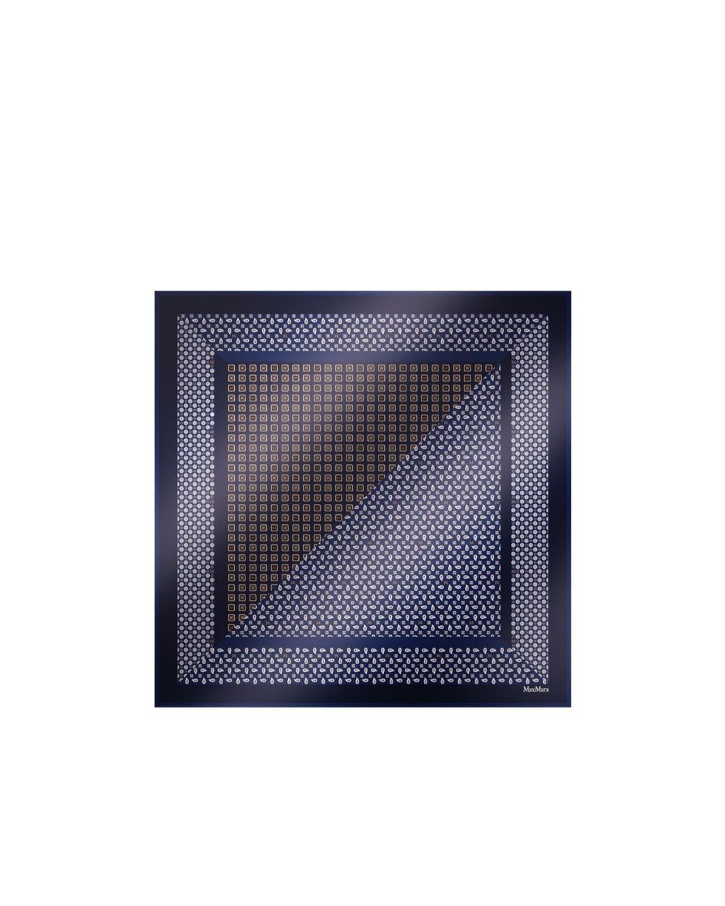 Max Mara Blue Mxacarre Printed Oversized Scarf