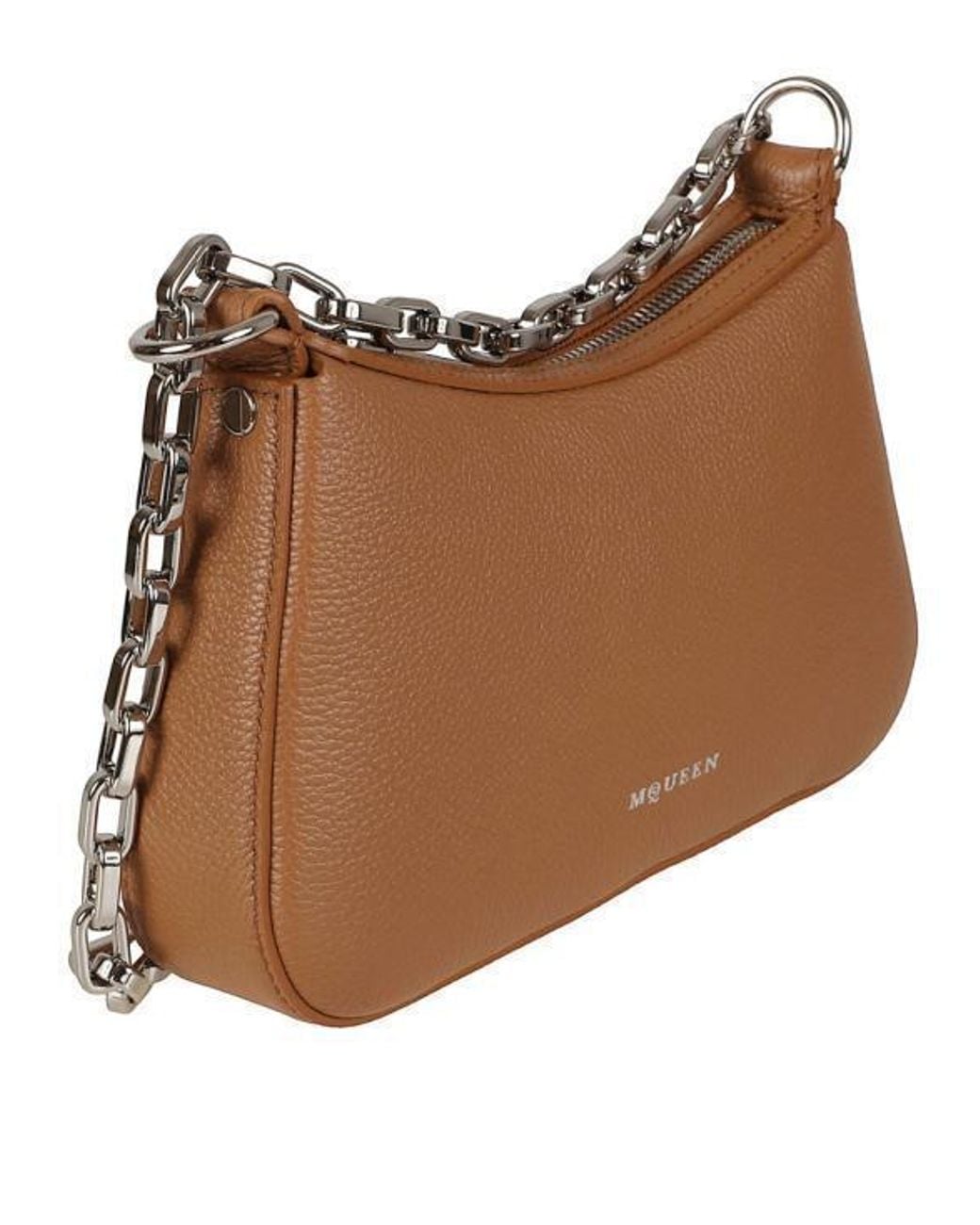 McQueen Brown Mini T-Bar Pouch Bag