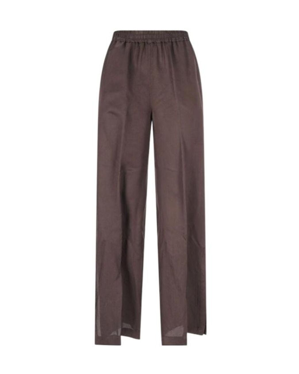 Aspesi Brown Elasticated Waistband Straight Trousers
