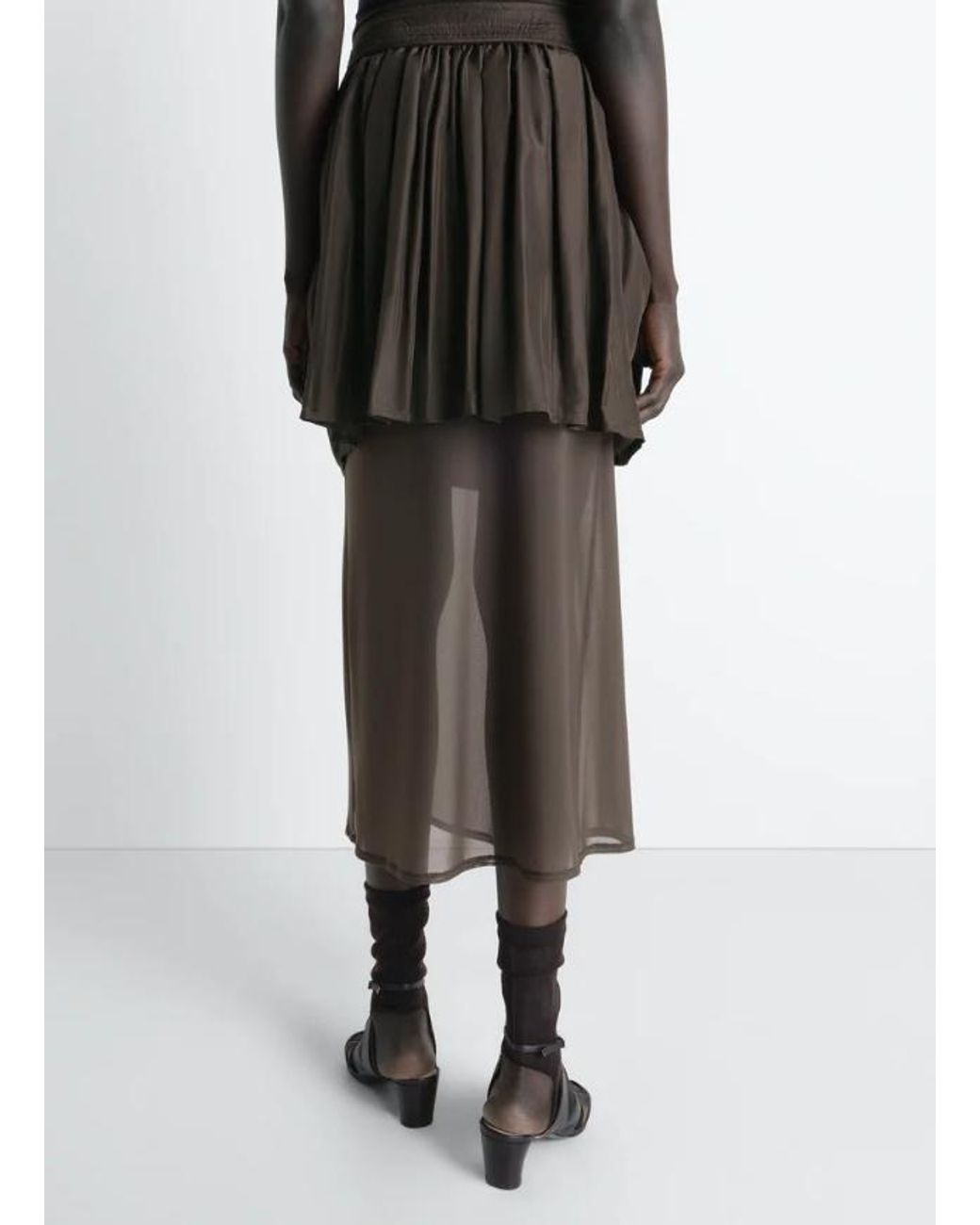 Lemaire Gray Pockets Draped Asymmetric Skirt