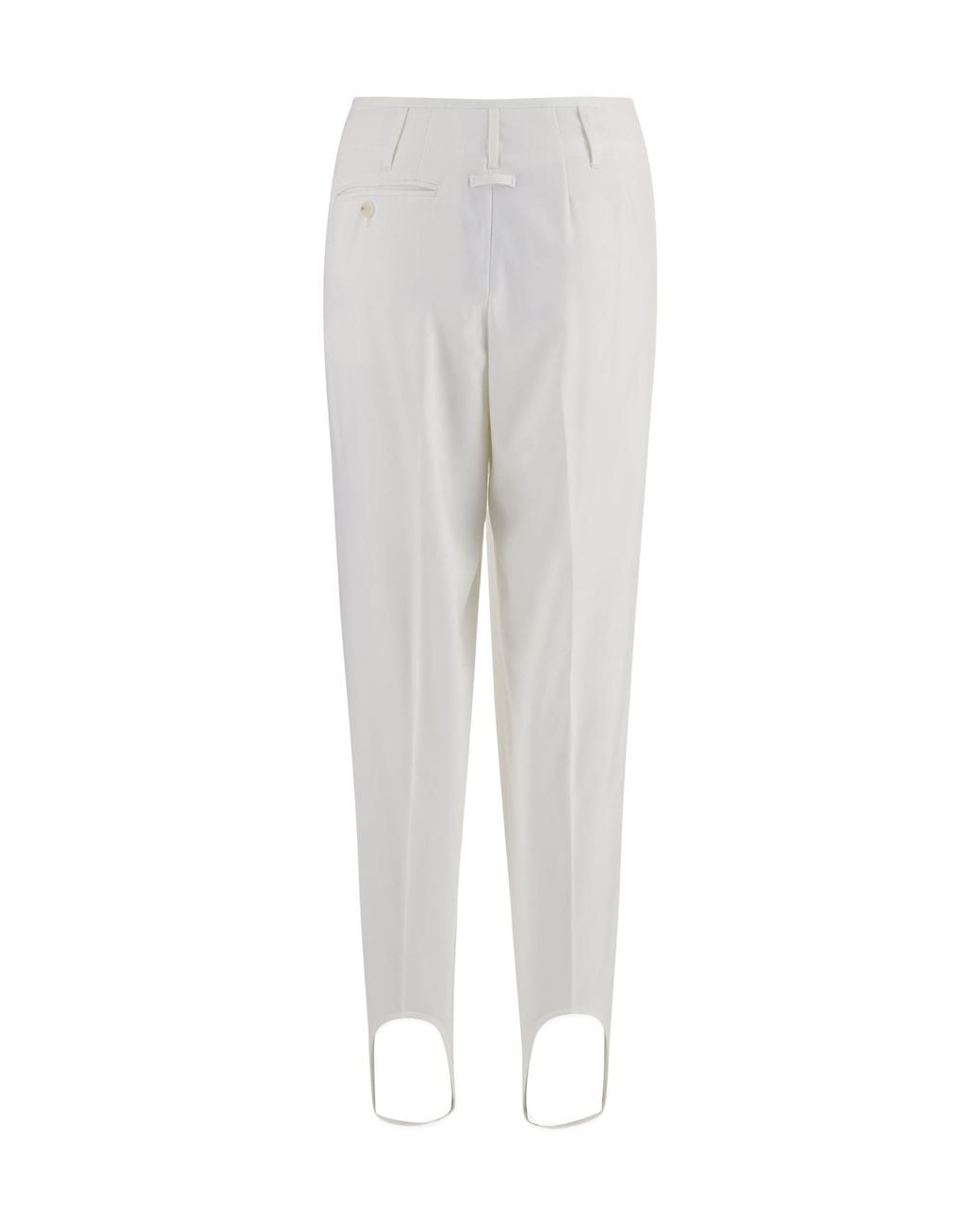 DARKPARK White Pleated Stirrup Pants