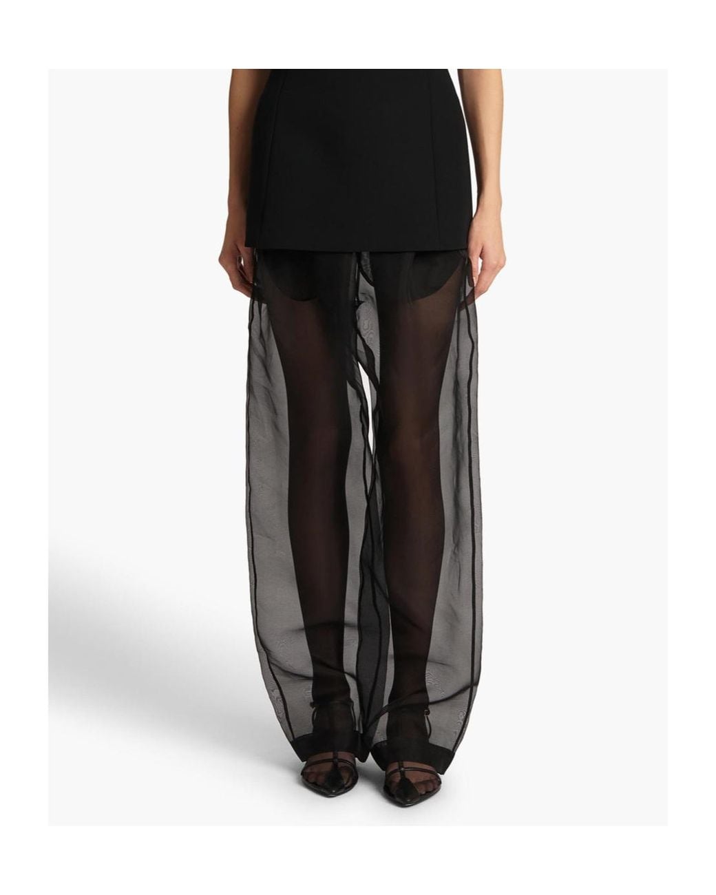 Khaite Gray Trenton Silk Pants