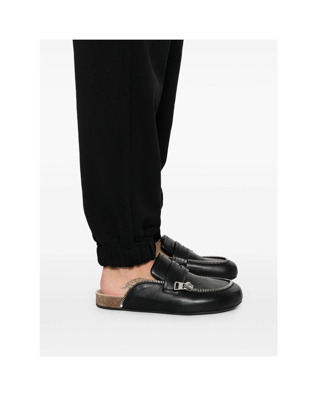 Calvin Klein Black Cotton Tapered Trousers