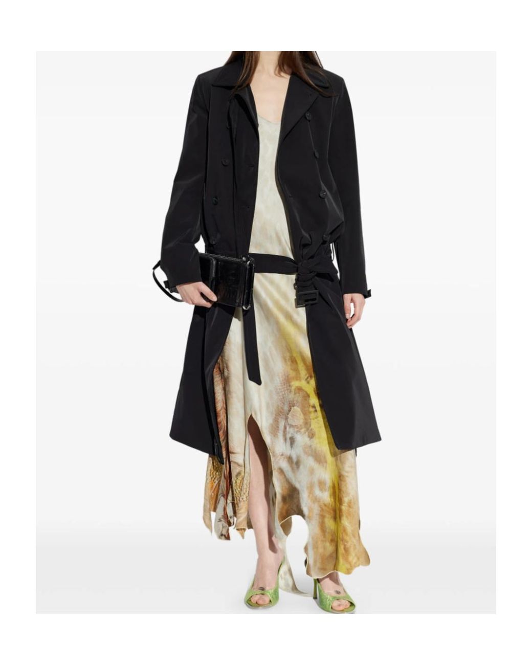 DIESEL Black G-Ale Double-Breasted Belted Coat