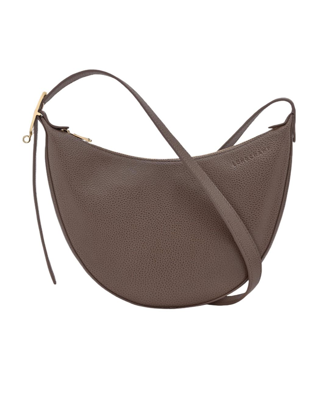 Longchamp Brown Le Foulonné Half-Moon Shoulder Bag