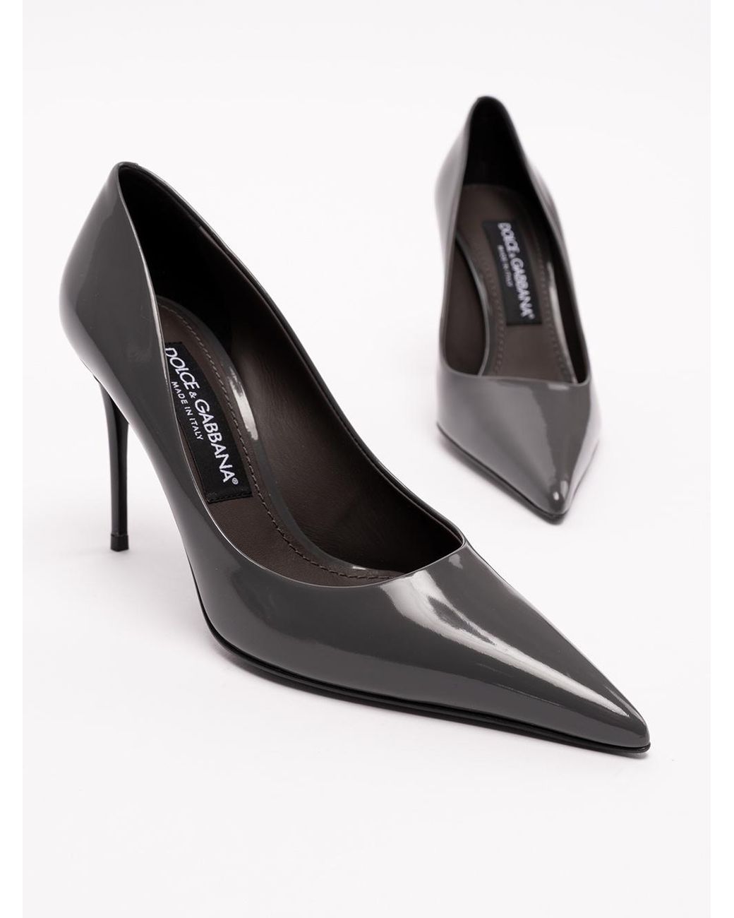 Dolce & Gabbana White Pointed Toe Polished Pumps