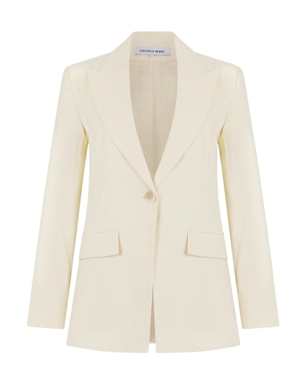 Veronica Beard White Single-Breasted Tailored Blazer